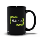 Slainte Celtic Knots 15 oz. black coffee mug right side