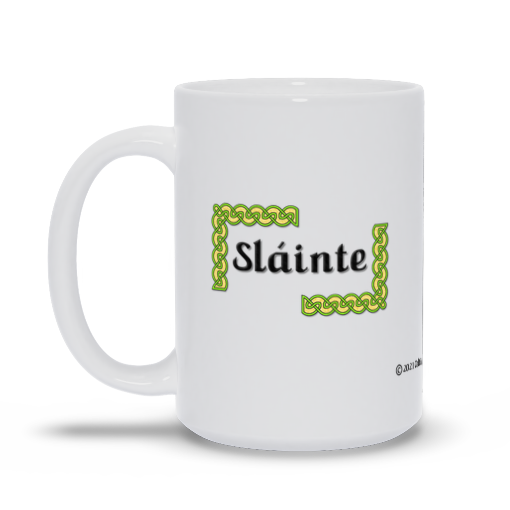 Slainte Celtic Knots 15 oz. coffee mug left side