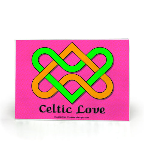 Celtic Love Heart Knot glass cutting board front