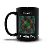 Have a Knotty Day Celtic Knotwork Panel 15 oz. black coffee mug left side